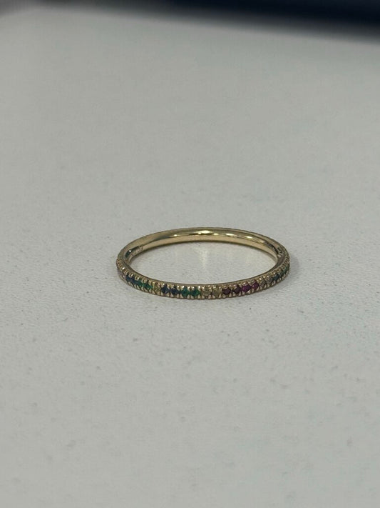 10k YG Multicolor Sapphire Ring