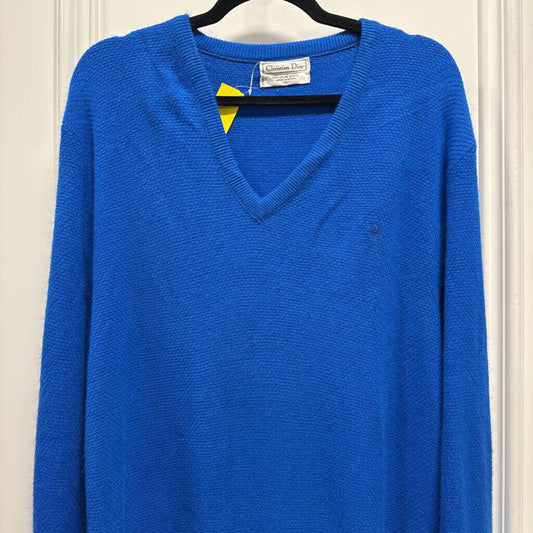 1980-90s Waffle Knit V-Neck Sweater