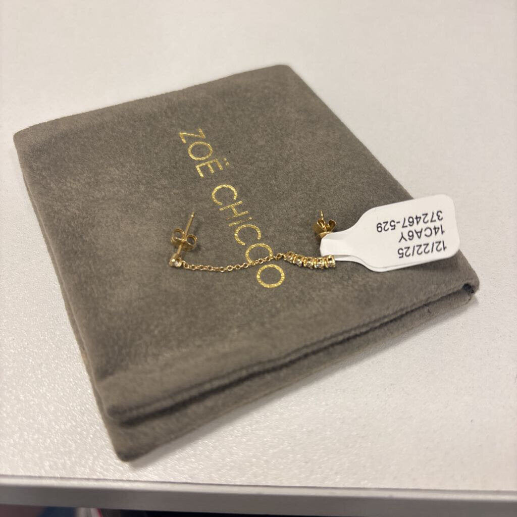 Gold Chain 2 Piercing Earring (925)