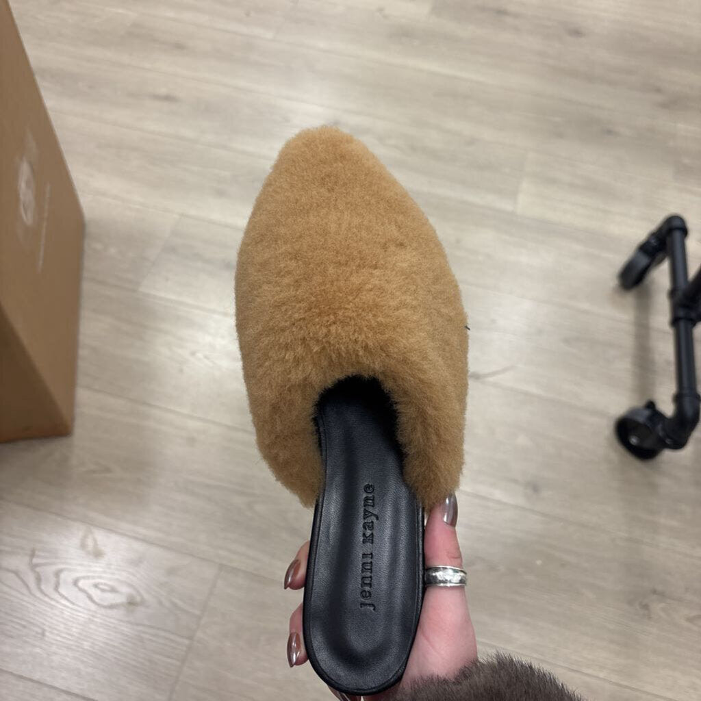 Brown Shearling Mules