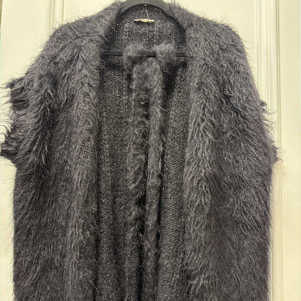 Belted Mohair/Wool Knit Sleeveless Sweater FP