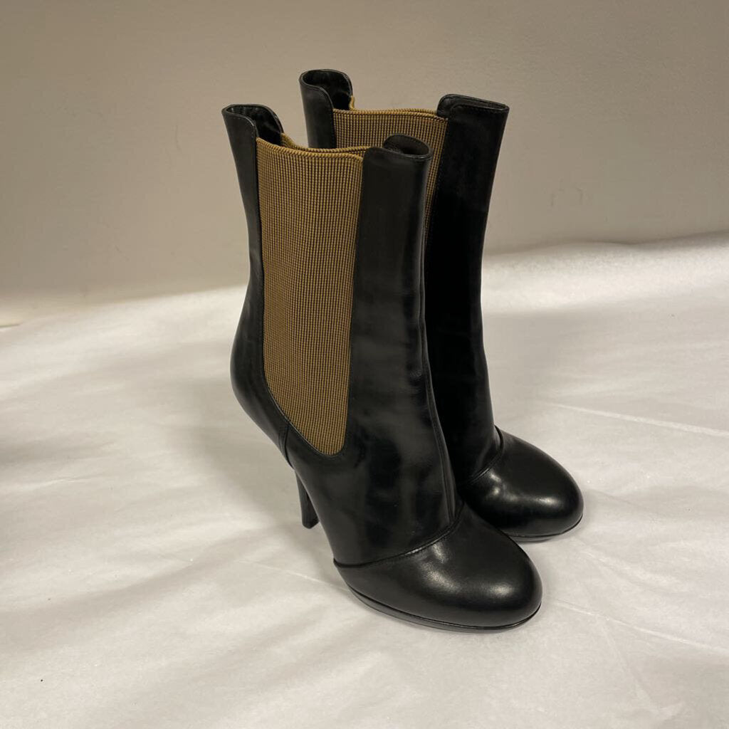 Black Leather Boot Pump (37.5)