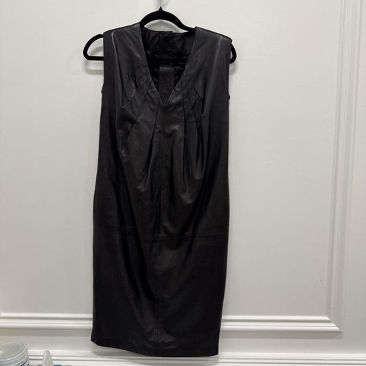 1990s RARE Lamb Leather Snap Back Dress