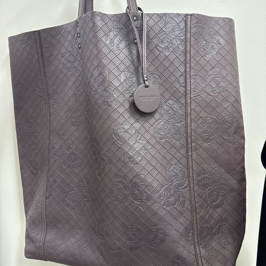 Plum Leather Intreccio Mirage Butterfly Tote (corner wear)
