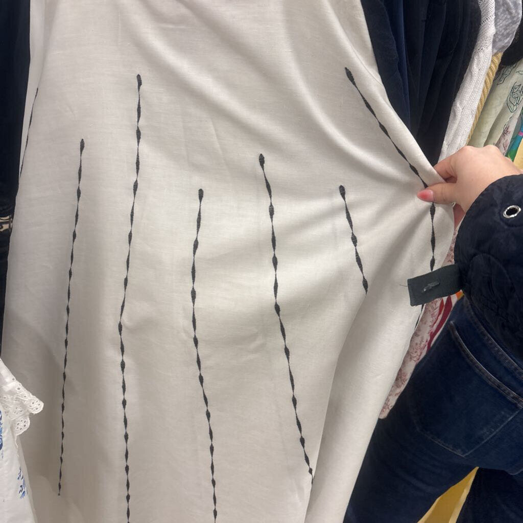 White Linen Midi Skirt