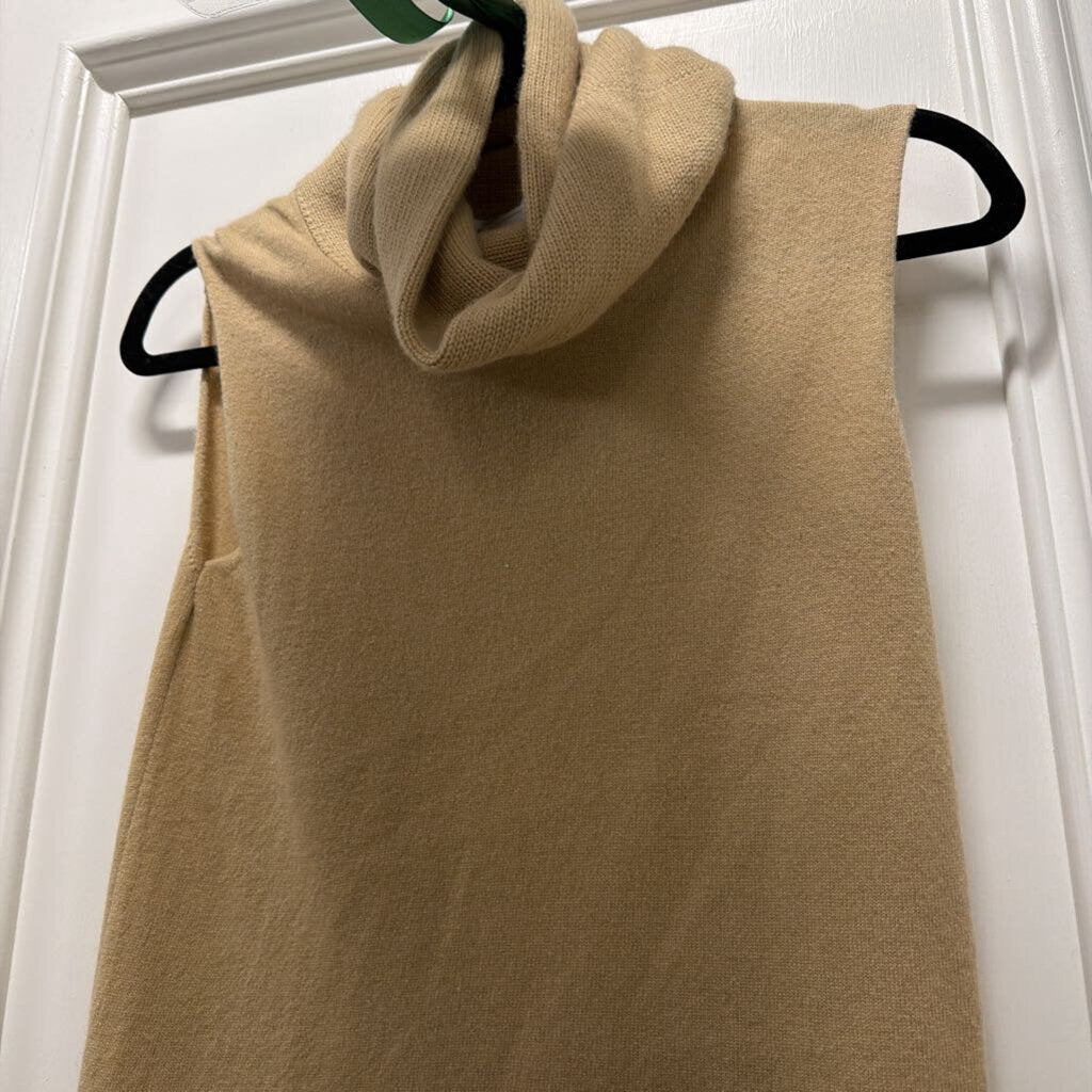 F/W2000 KHAKI CASH KNIT SLEEVELESS TURTLENECK
