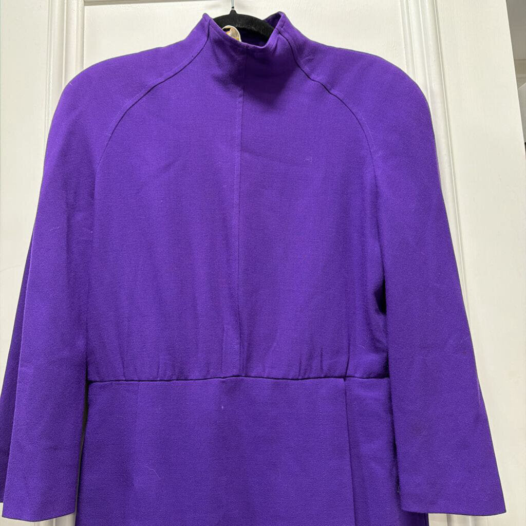 1990S PADDED SHOULDER WOOL DRESS