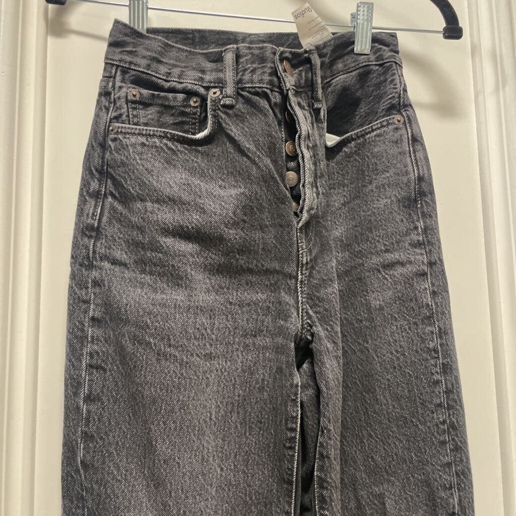 Washed Black Straight Leg Jeans