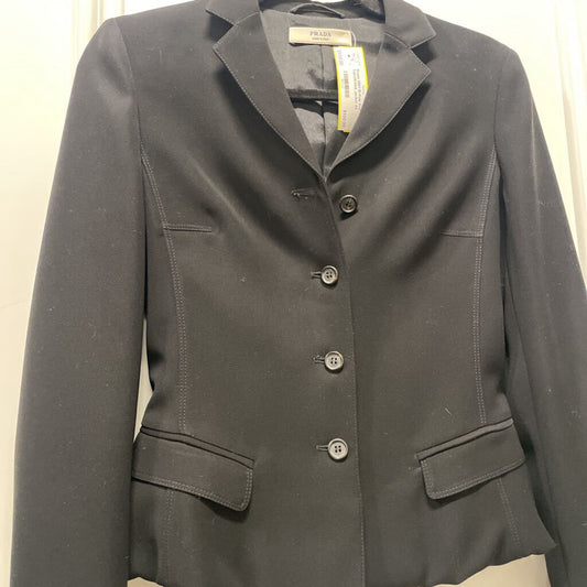 2001-10 Black Poly Knit Topstitched Jacket