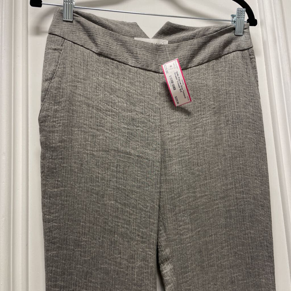 Grey Textured Straight Trouser