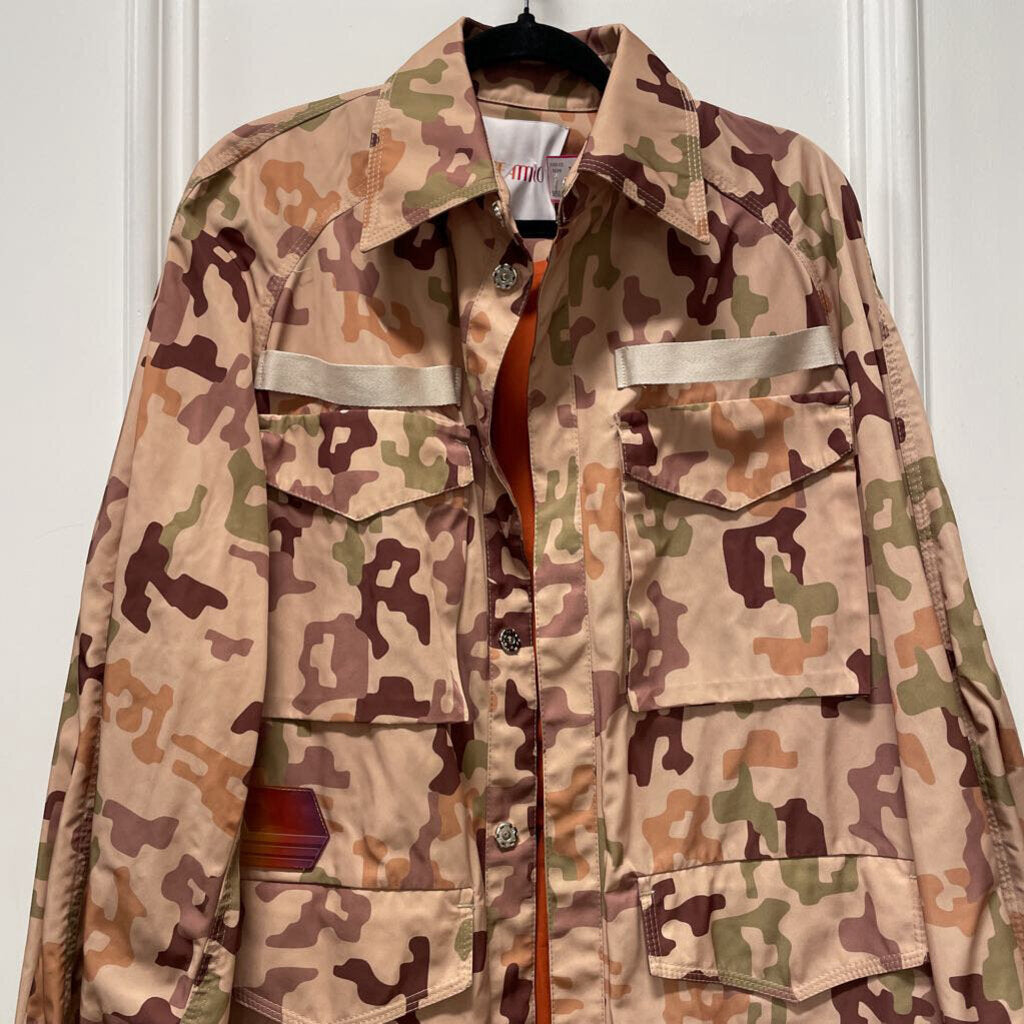 Brown/Green Camo Nylon Parka