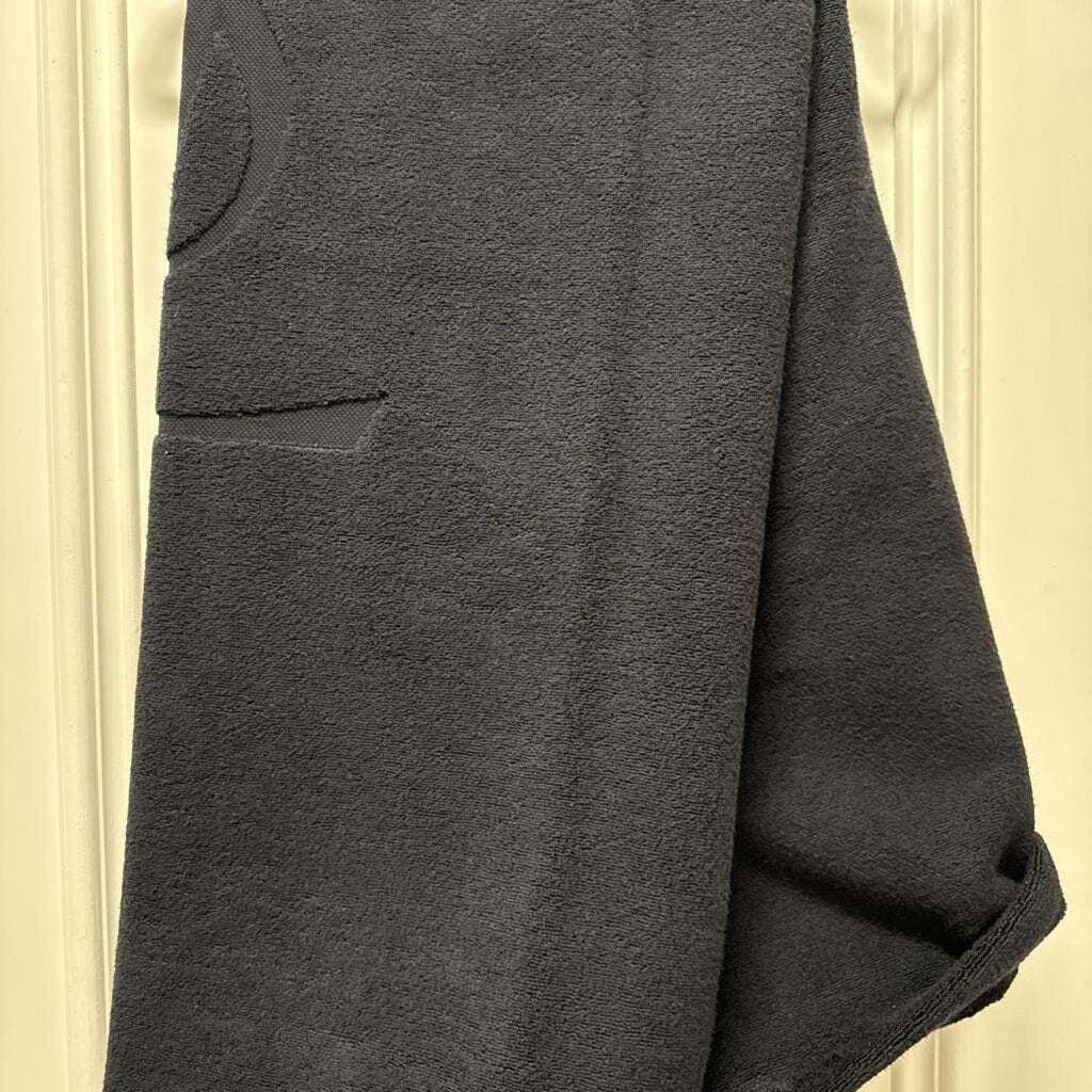 YSL Black Cotton Terry Beach Towel