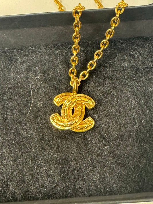 Gold Tone CC Necklace