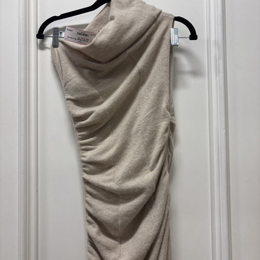 Beige Wool Ruched Maxi Dress