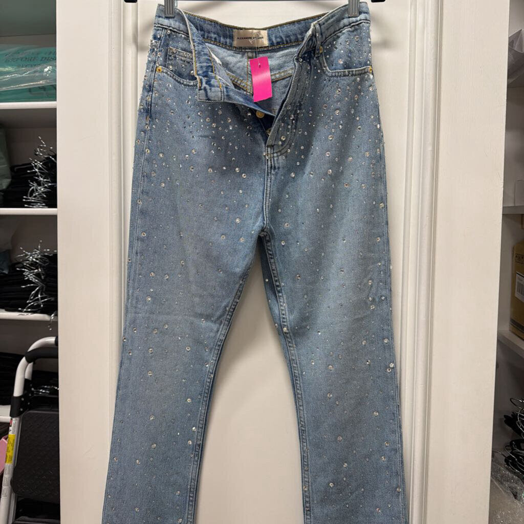 Light Washed Rhinestone Jean