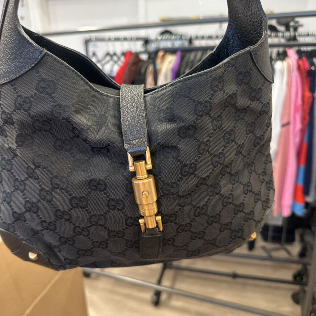 Black Canvas Jackie Bag