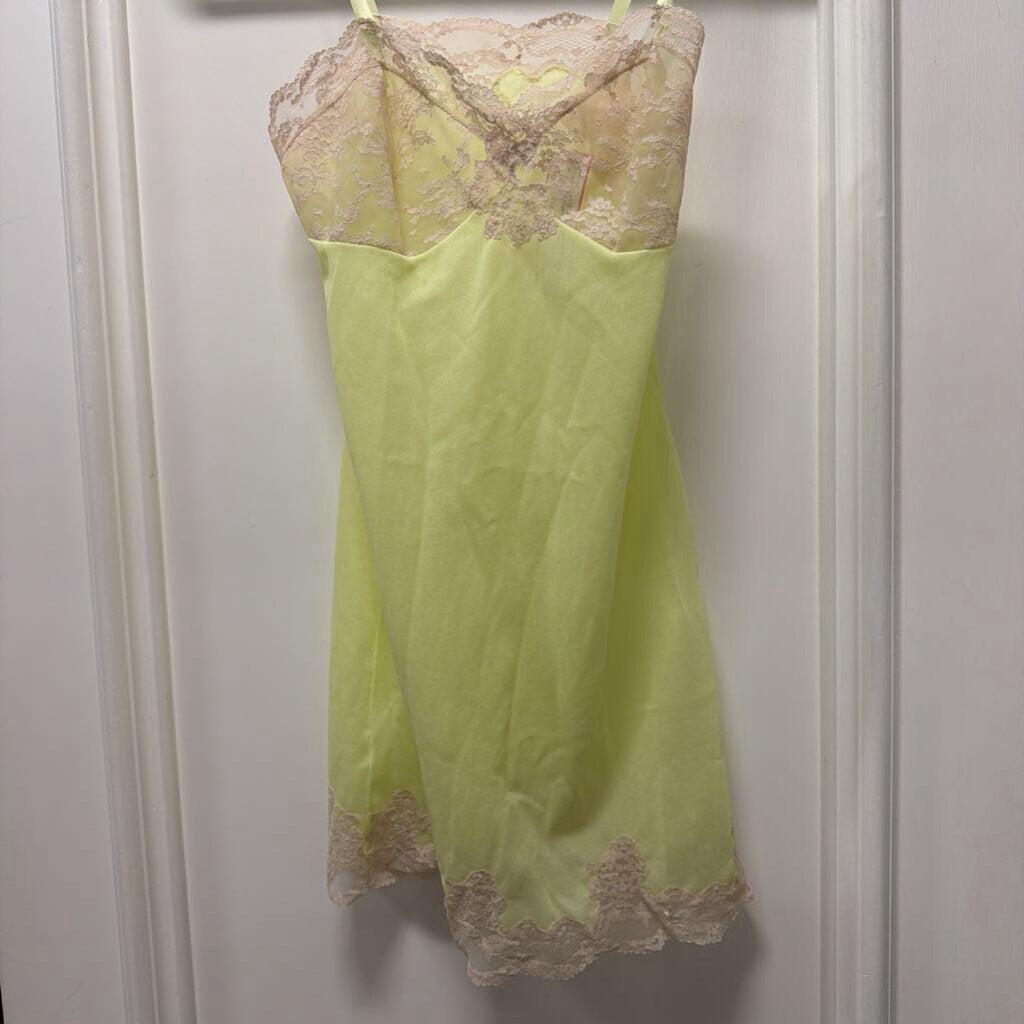 Yellow Slip With Lace and Adjustable