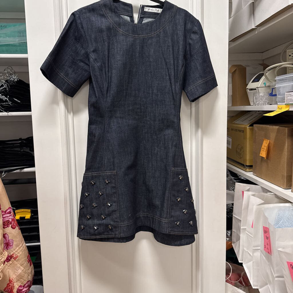 2016 Denim Embellished Dress, 8