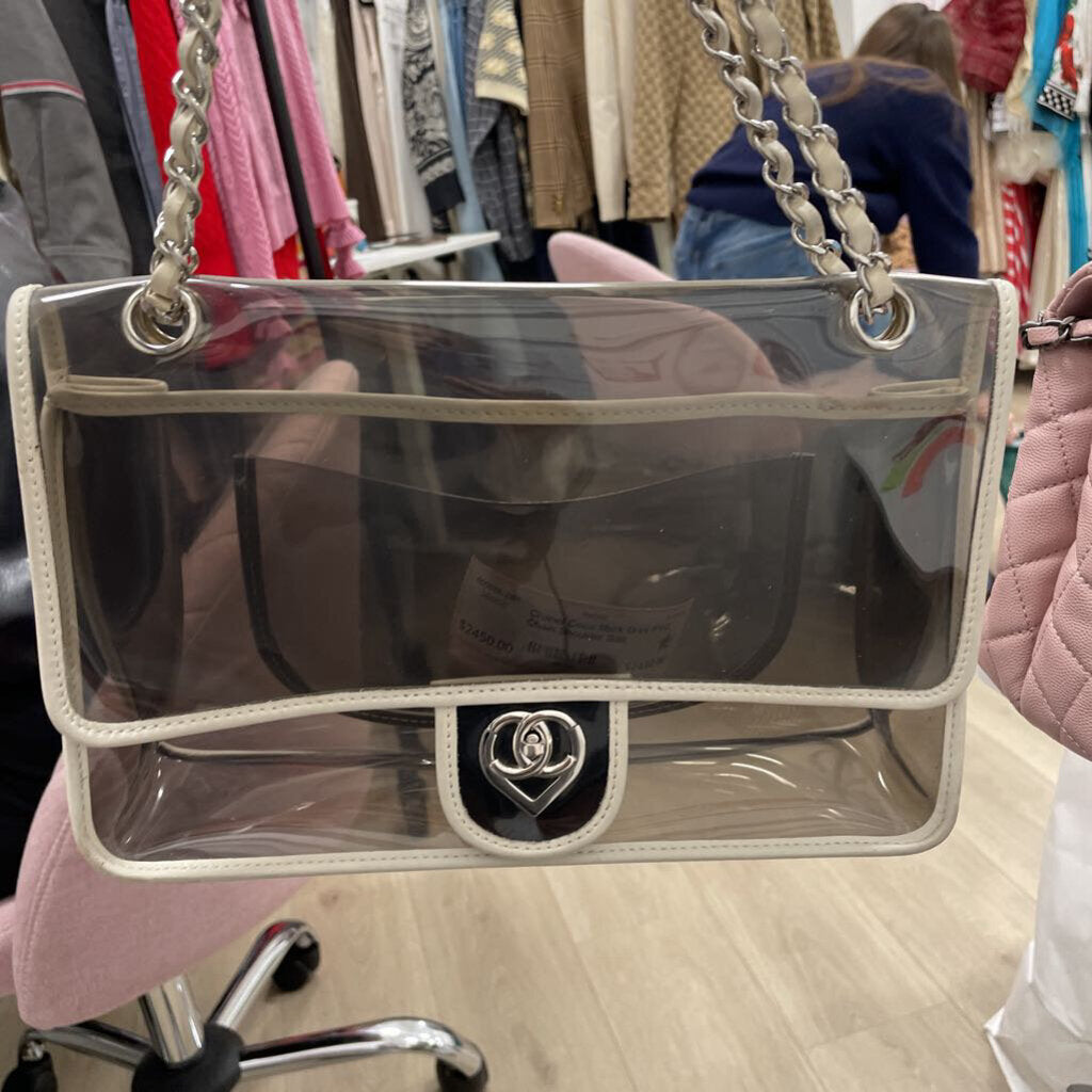 Coco Mark Grey PVC Chain Shoulder Bag