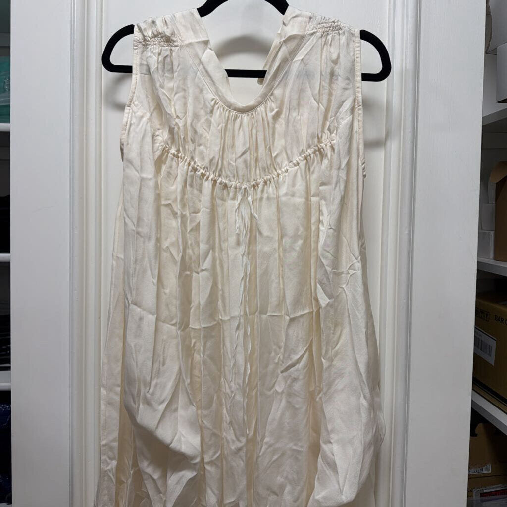 2000-10S IVORY SILK CINCHED MINI DRESS