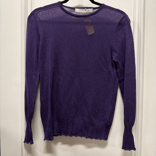 1990-2000s Purple Poly/Cashmere Sheer Sweater