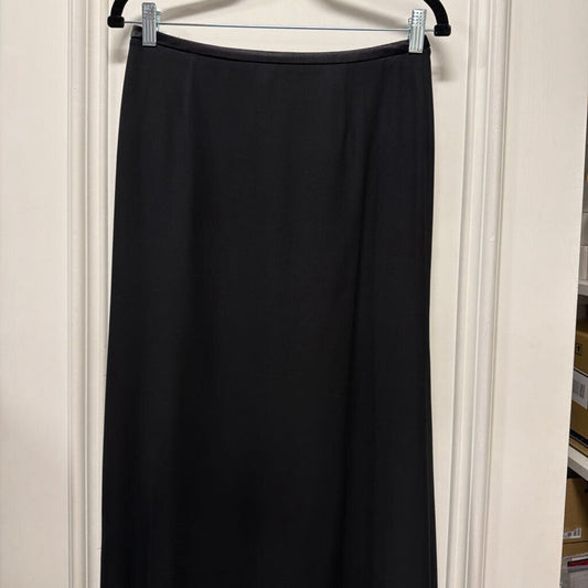 2000s Black Satin Detail Knot Back Maxi Skirt