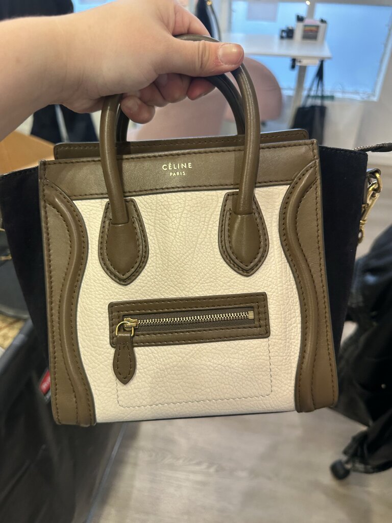Taupe, Cream & Black Nano Luggage Tote