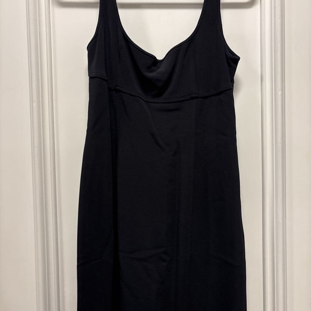 Black Viscose Back Tie Dress