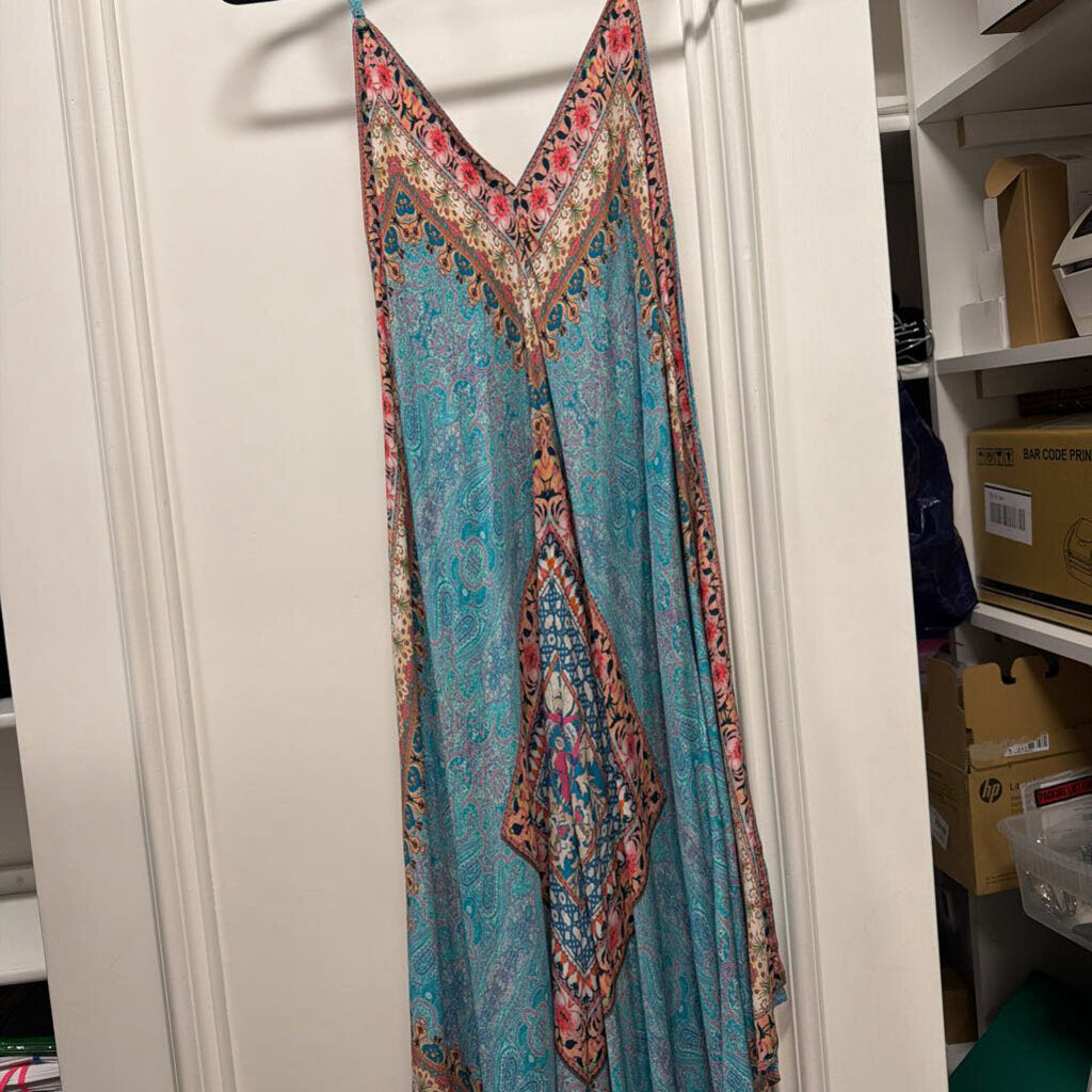 Blue/Multi Silk Floral Dress