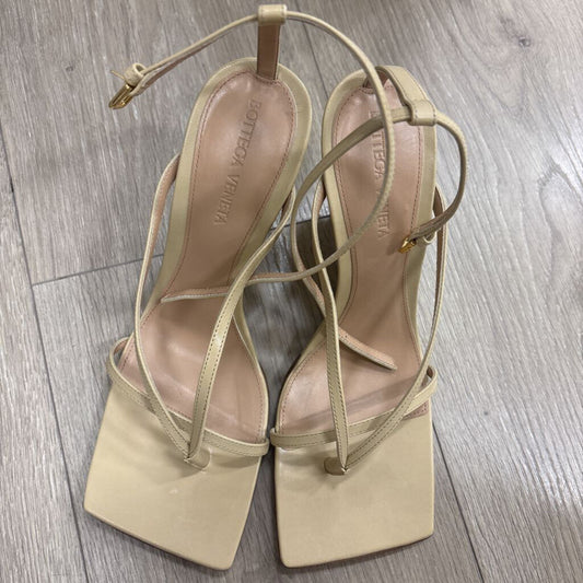 Beige Leather Wedge Sandal