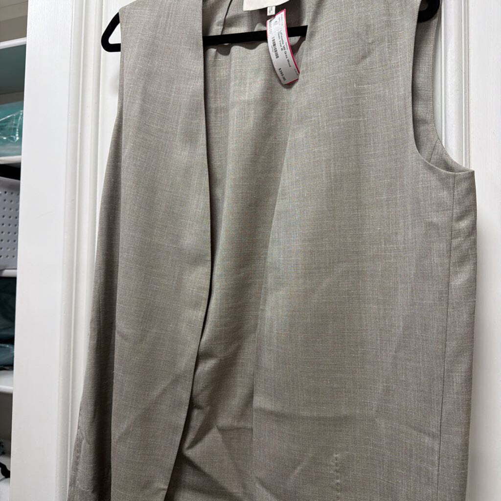 Grey Wool Open Vest