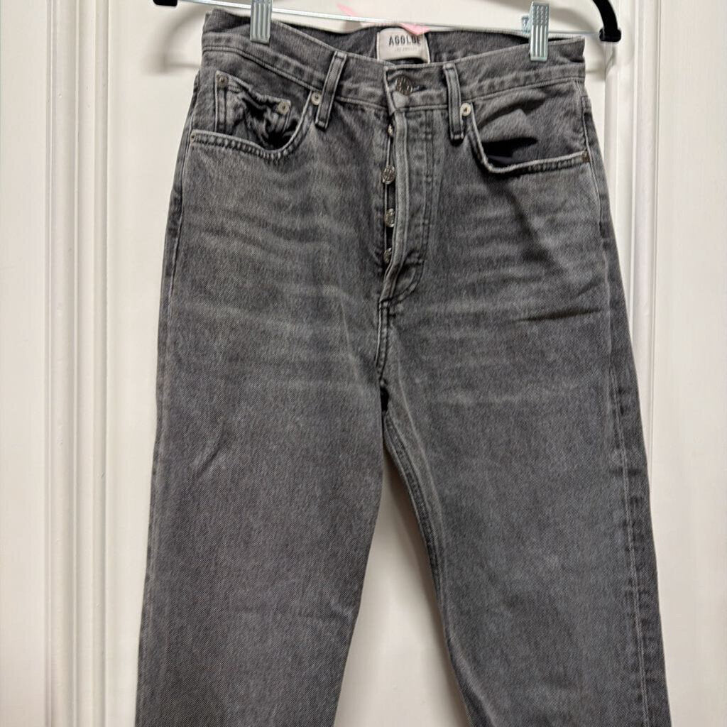 Washed Black Straight Leg Jeans
