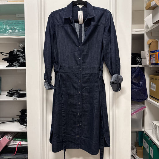 Dark Wash Denim Belted Dress