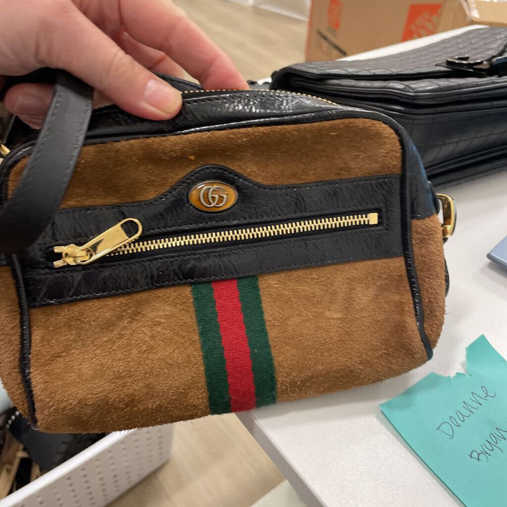 Brown Suede Crossbody