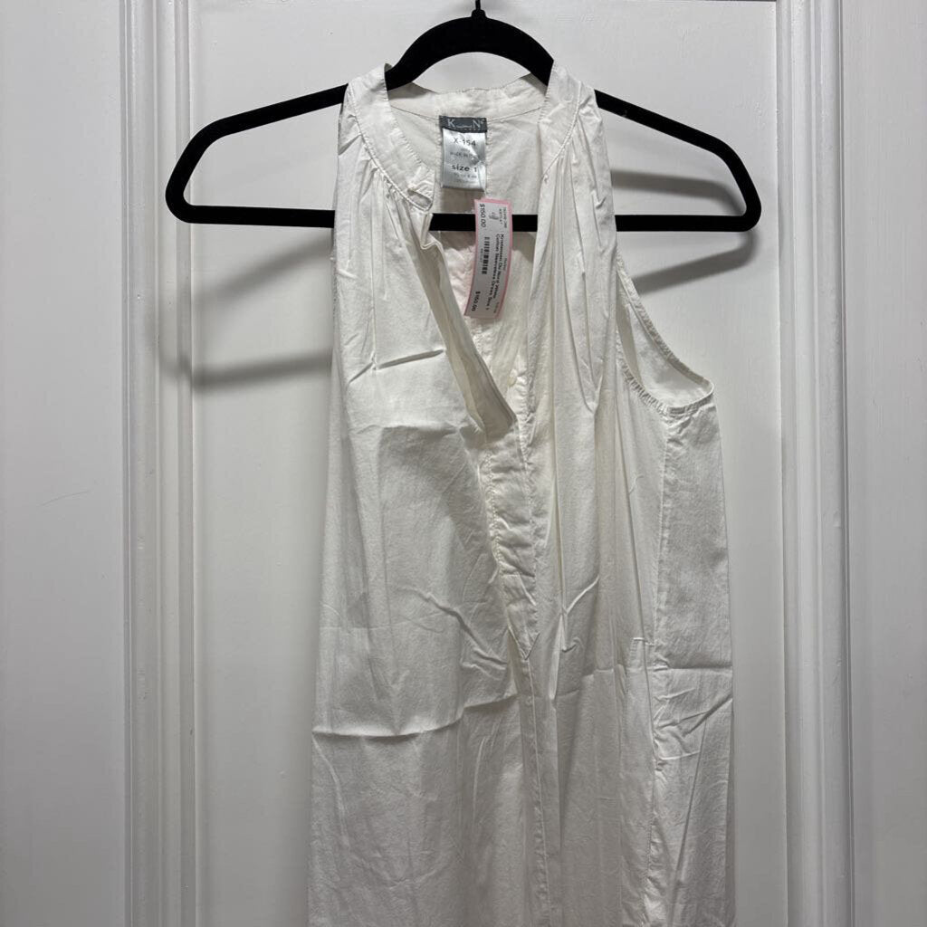 White Cotton Sleeveless Dress