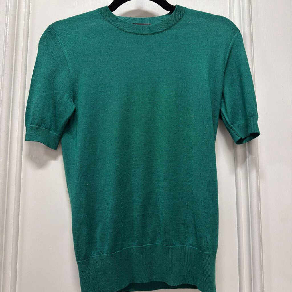 Green Cashmere/Silk SS Sweater