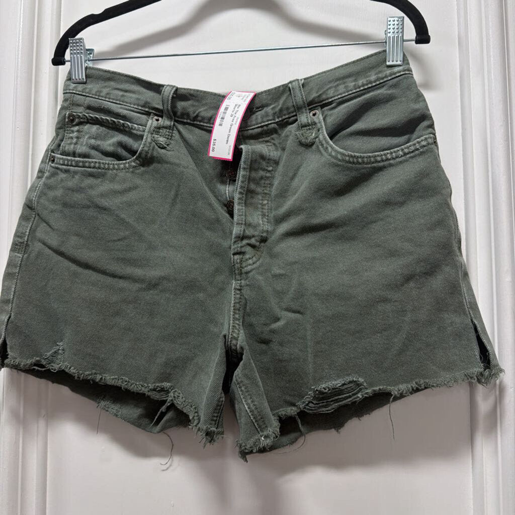 Green Denim Shorts