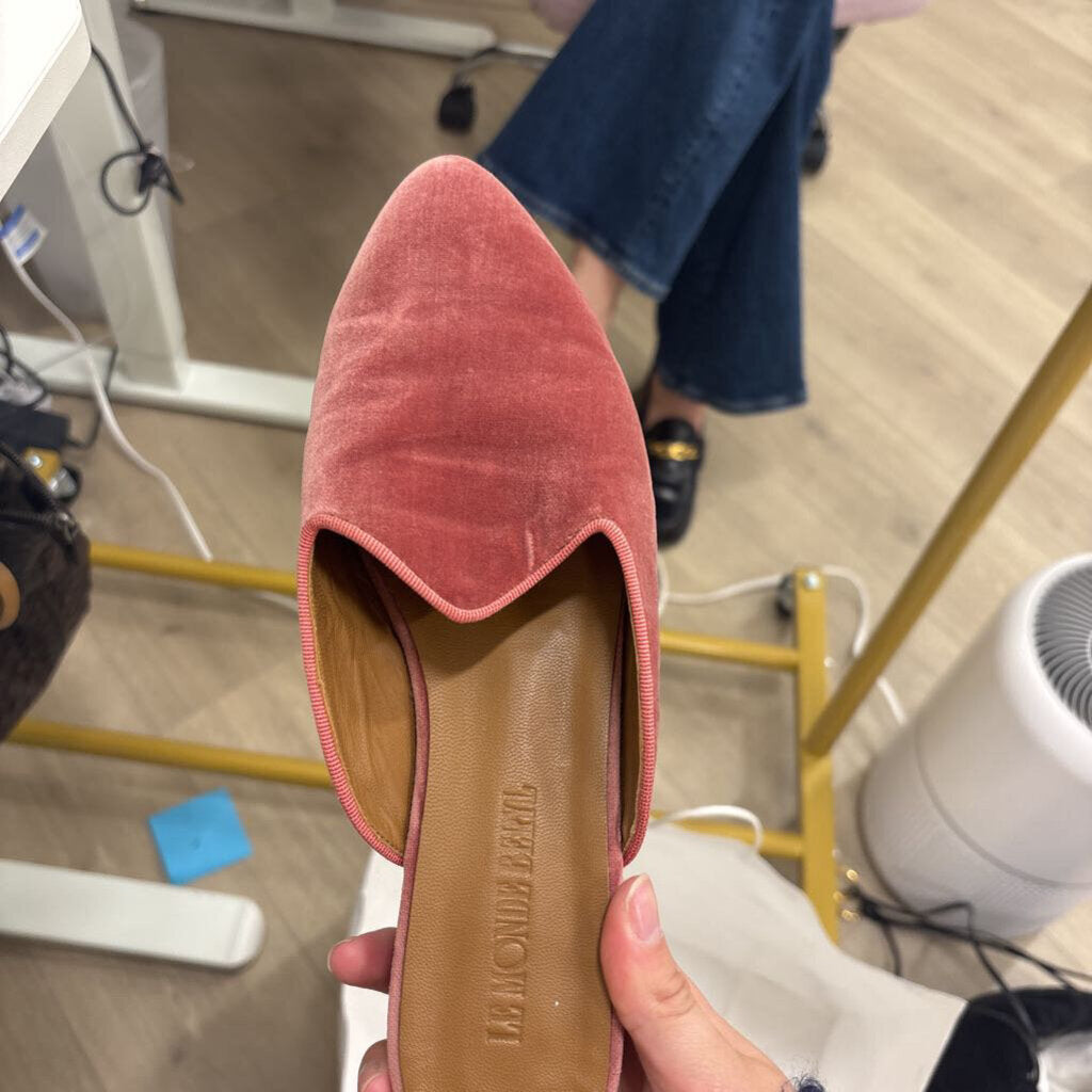 Pink Velvet Mules