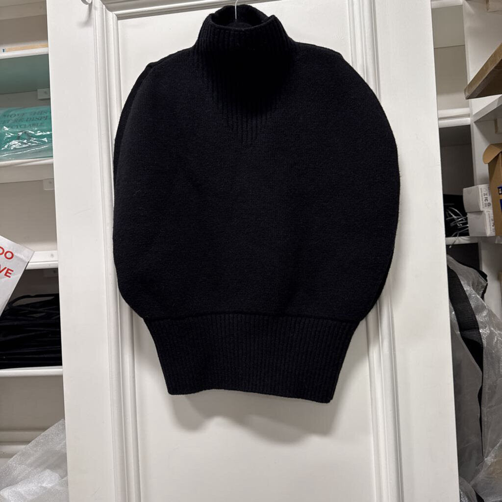 Black Wool Turtleneck Sleeveless Sweater (NWT) XL
