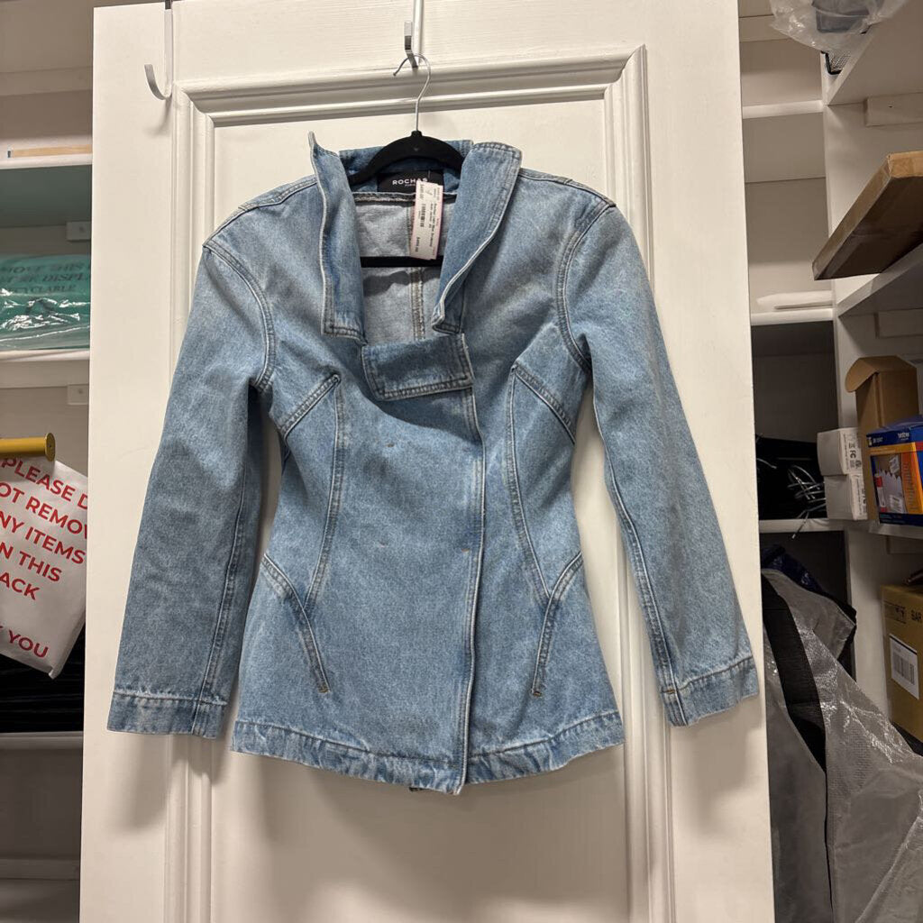 Light Blue Sculpted Jean Jacket