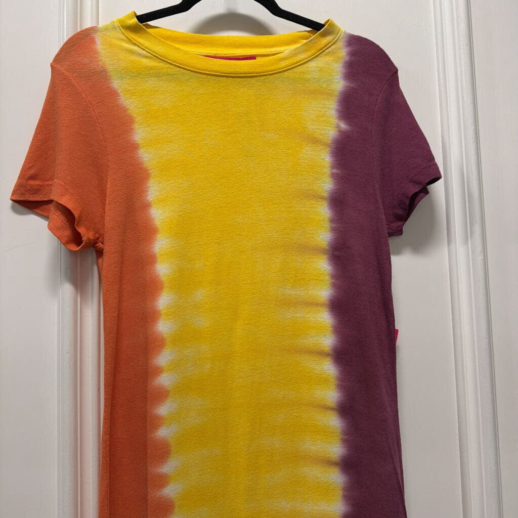 Purple/Yellow/Orange Tye Dye Cotton/Linen Dress