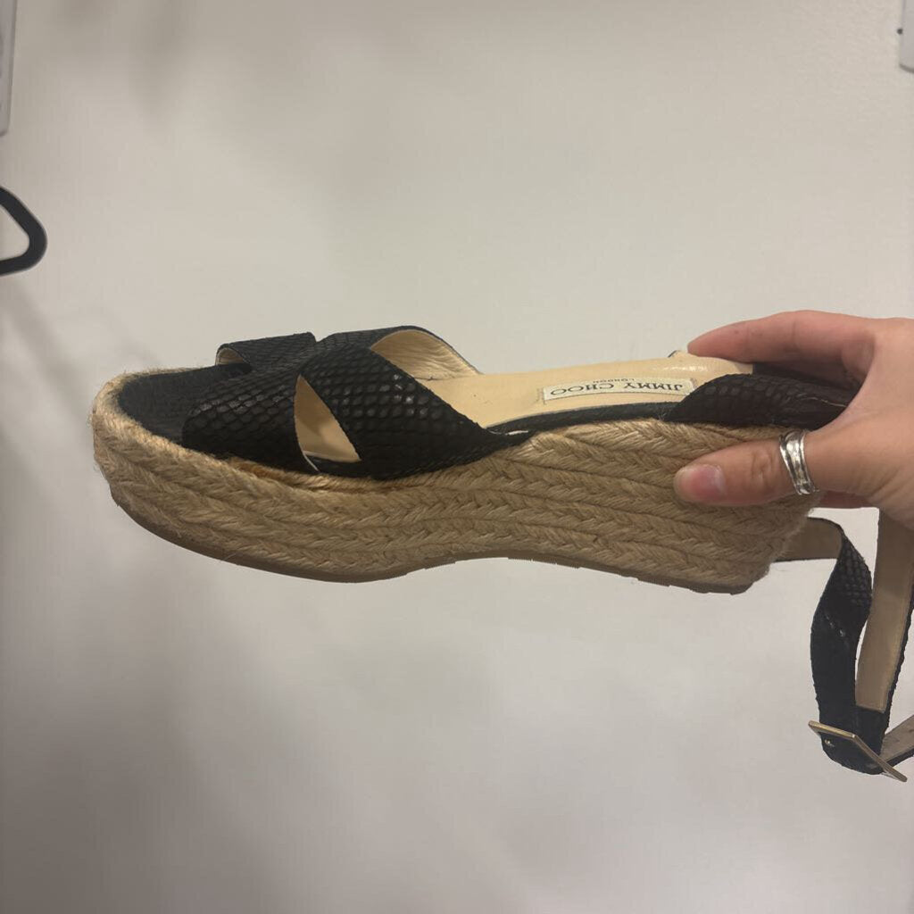 Black Espadrille Platform Sandal