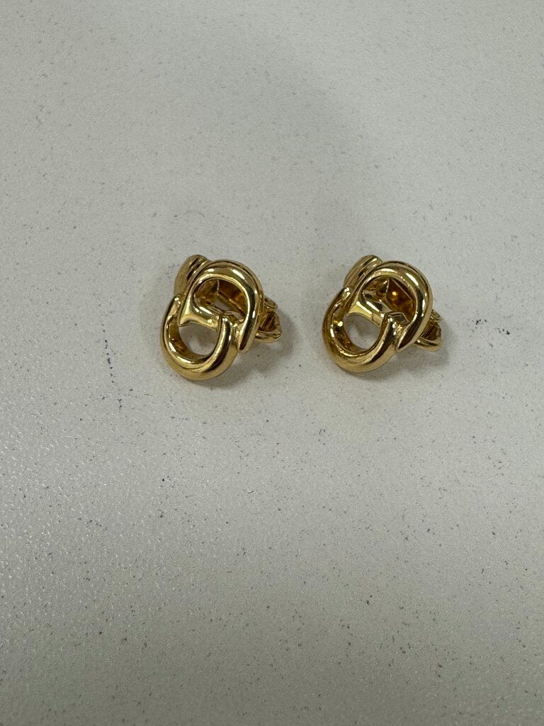Gold Tone CD Clip-On Earrings