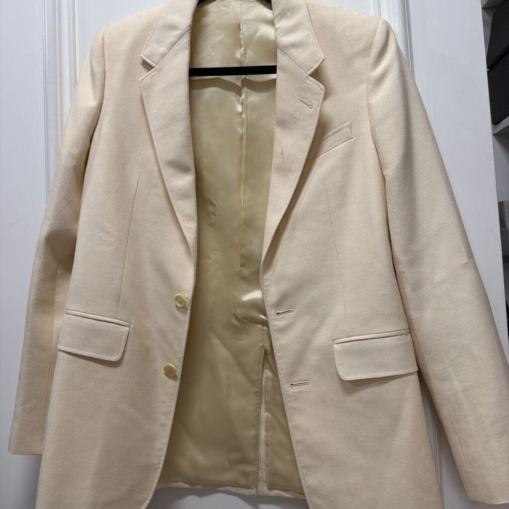 Celine Ivory Two Button Silk Blazer