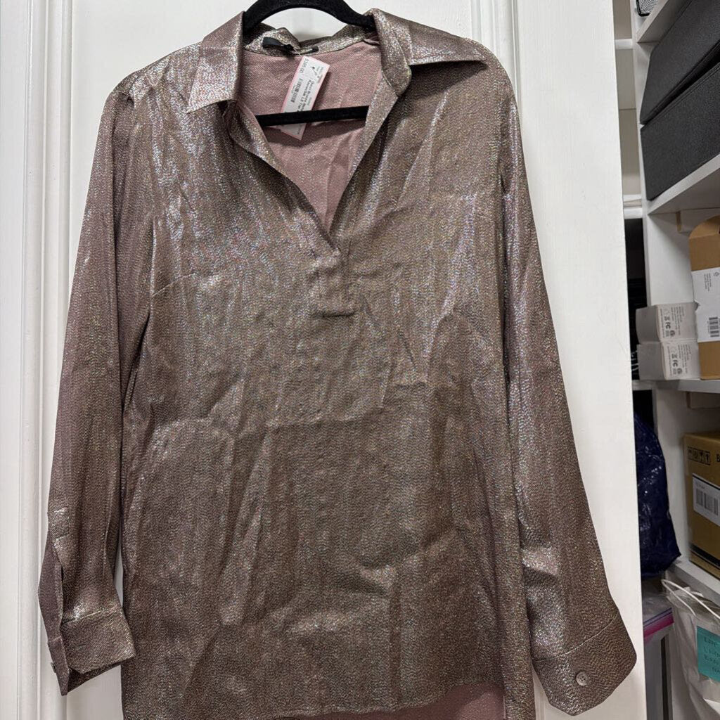 Bronze Metallic Rayon/Silk LS Top