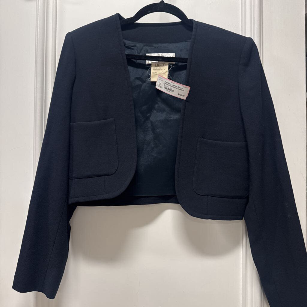 Vintage Navy Wool Cropped Bolero Jacket