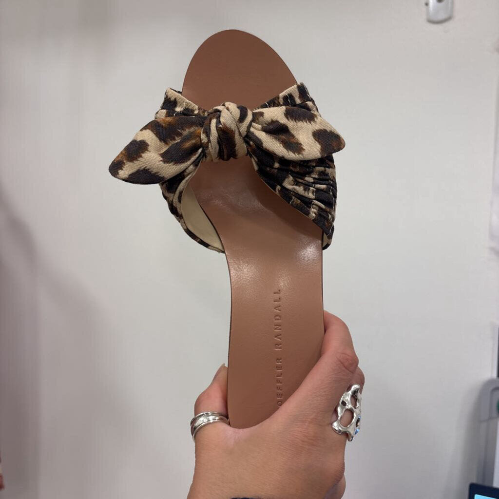 Leopard Bow Toe Sandal