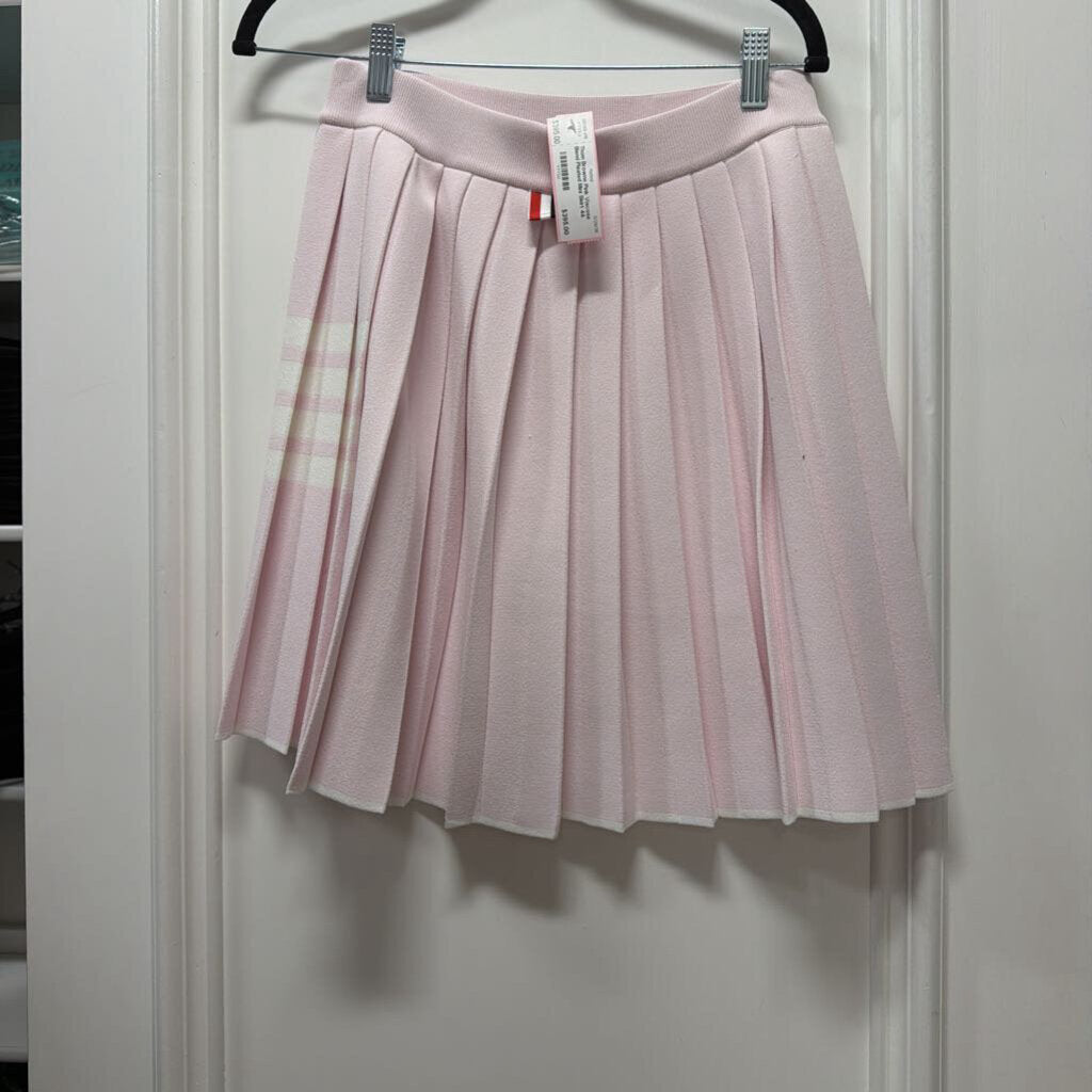 Pink Viscose Blend Pleated Mini Skirt