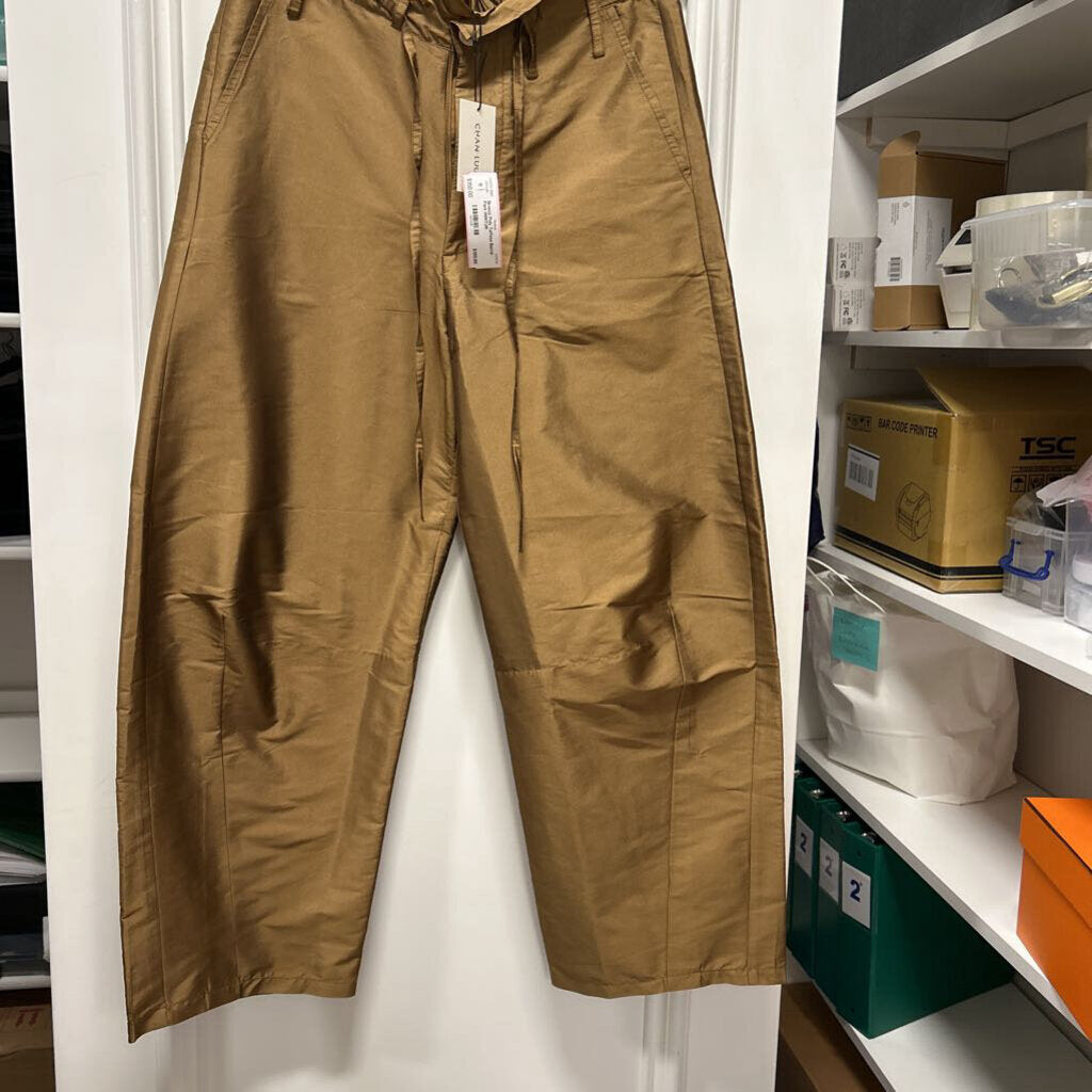 Bronze Poly Taffeta Barrel Pant (NWT),M