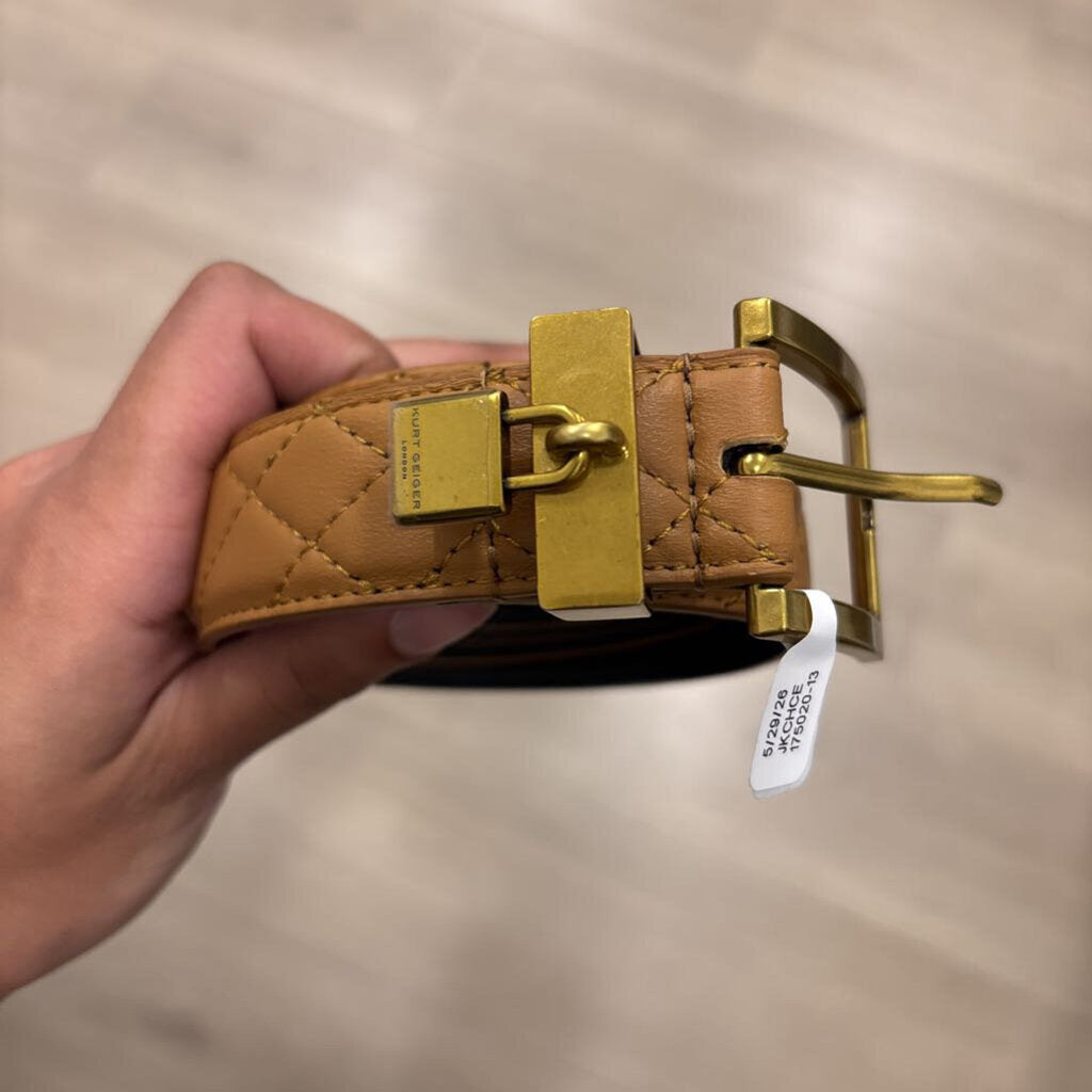 Kurt Geiger Tan Quilted Leather Belt
